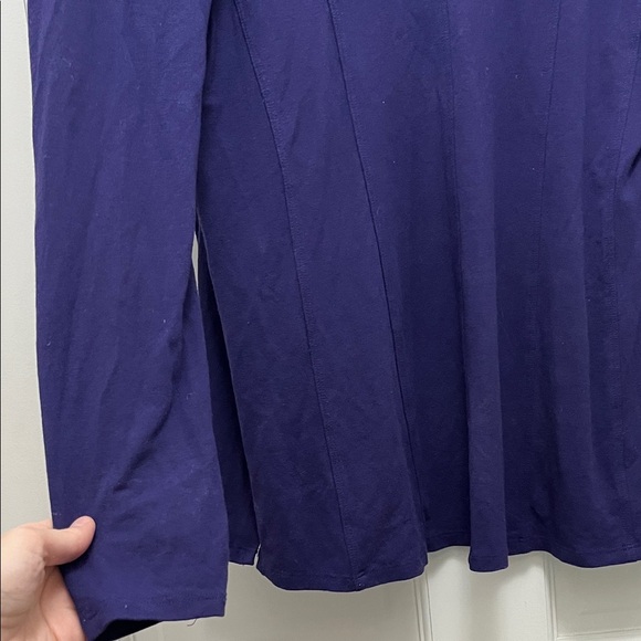 Eileen Fisher Deep Purple Viscose Blend Open Front Cardigan - Size XS - Picture 6 of 16